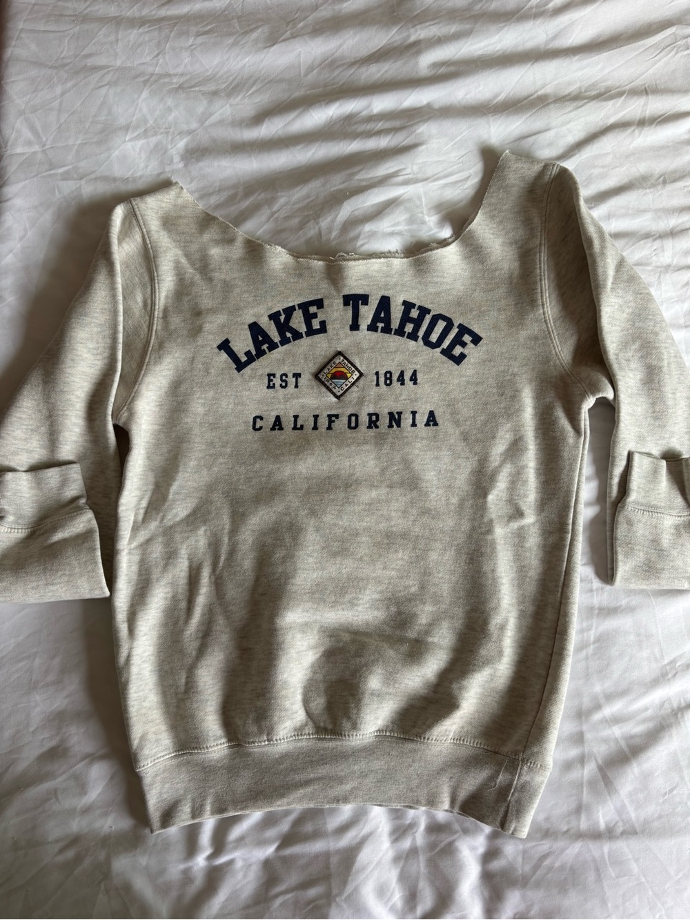 Lake Tahoe California Cream Graphic Sweatshirt